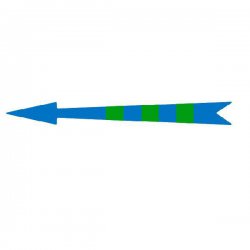 Xplo - selbstklebende Pfeilmarkierung blau mit grünen Markierungen